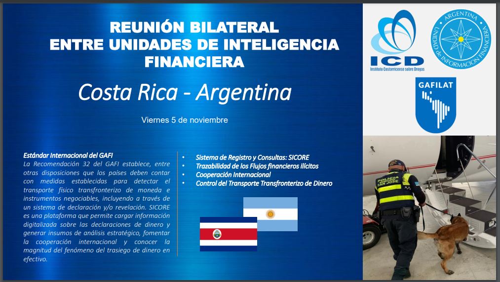 Anuncio Reunión bilateral entre Unidades de Inteligencia Financiera, Costa Rica - Argentina