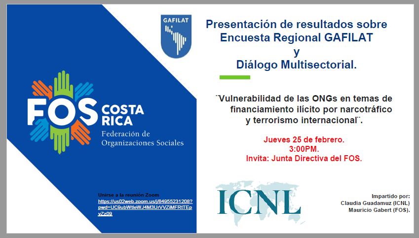 Anuncio: Presentación de resultados sobre Encuesta Regional GAFILAT y Diálogo Multisectorial.